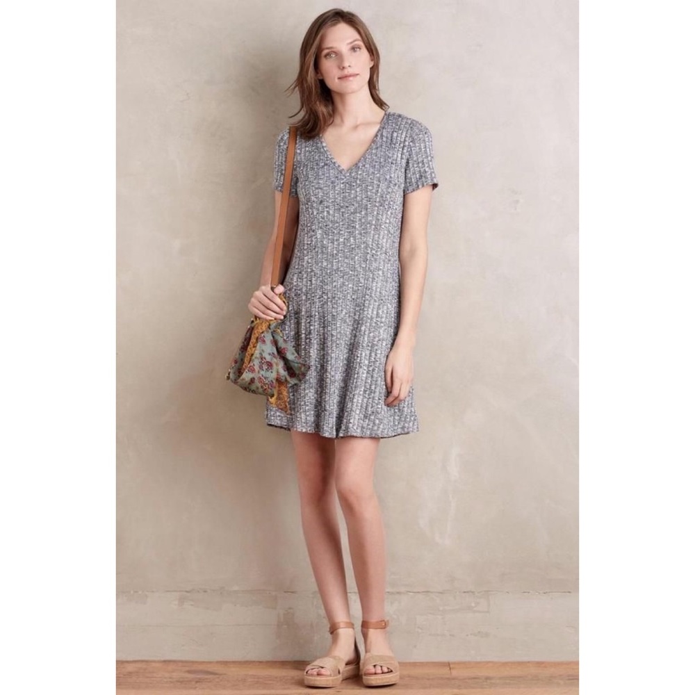 Anthropologie Dolan Left Coast Ribbed Flare Dress